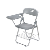 出口宜家加厚折叠椅带写字板会议椅培训椅一体课桌椅子记者学习椅