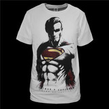 蝙蝠侠大战超人 batman v superman 白色 超人剪影 短袖 T恤 衣服