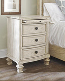 林木家具法式复古做旧橡木家具美式乡村实木白色做旧床头柜家具