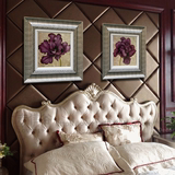 卧室床头挂画墙画欧式新古典样板间餐厅美式装饰画有框壁画花卉