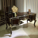 欧美式新古典书桌子 实木雕花 奢华 高端豪华复古书桌组合 电脑桌