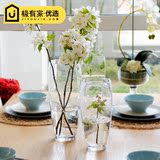创意水晶花瓶玻璃透明 水培绿萝富贵竹现代简约家居装饰欧式插花