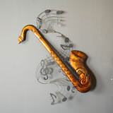酒吧咖啡厅复古壁饰乐器模型壁挂 吉他铁艺家居软装饰品墙饰创意