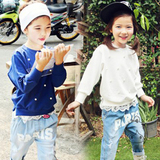 特惠春季韩版女童蕾丝花边T恤韩国童装长袖百搭儿童打底衫上衣