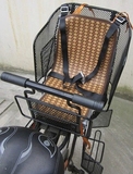 自行车电瓶车电动车儿童座椅宝宝小孩后座椅凉席毛绒坐垫藤凉席