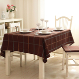 餐布台布桌布布艺欧式田园格子椅套纯棉麻椅套装茶几简单桌布