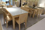 饭桌子小户型宜家长方形4人 6人钢化玻璃餐桌椅组合1.3米简约现代