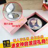 韩版 随身化妆镜便携折叠DIY照片相片定制小镜子创意镜生日礼物