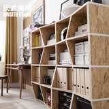 wave书架厌式房间创意家具设计自由组合多格钢木置物层架极美家具