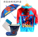 蜘蛛侠/托马斯/白雪公主带书包位加厚儿童卡通雨衣雨鞋套装包邮