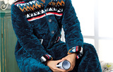 正品安之伴2015冬季新款珊瑚绒加厚夹棉剪花男款睡衣套装54F3120