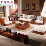 东南亚风格家具 实木沙发贵妃组合 客厅转角木架布艺水曲柳沙发