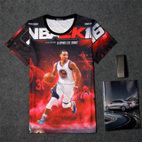 库里NBA篮球T恤23号詹姆斯科比印花球星全明星短袖体恤运动衣服潮