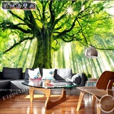 简约现代电视背景墙墙纸客厅沙发壁纸大树森林风景3D墙布大型壁画