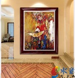 人物油画客厅有框挂画高档艺术画书房装饰画玄关走廊壁画中式京剧