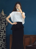 韩国代购专柜正品 DINT 单肩百搭衬衣职业装女款夏装衬衫 B1775