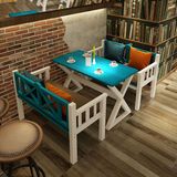 地中海仿古做旧全实木餐桌高档欧美式长方形餐桌餐椅定制特价包邮