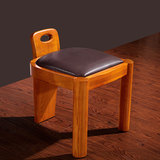 卡斯腾梳妆凳 实木家具 榆木 木凳 小凳子 现代新中式 妆凳 皮凳