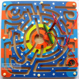 儿童启蒙益智玩具 木制方形磁性运笔迷宫 运笔搬运迷宫 木制迷宫