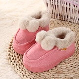 冬季新款儿童棉拖鞋可爱球球包跟防滑超保暖室内女宝宝棉拖鞋包邮