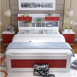 实木儿童床创意公主床男孩女孩彩漆床1米1.2米1.5米单人床储物床