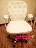 滑轮YY主播粉色纯白色专用直播电脑椅子时尚舒适欧式迷你家用办公