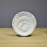 现代简约清新陶瓷创意餐盘 果盘  圆形西餐盘子 餐桌餐具摆件