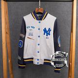 MLB棒球服女外套正品代购 2015秋情侣装NY卡通绣花棒球衫学生卫衣