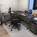 电脑桌简约现代转角办公桌双人书桌家用台式钢化玻璃桌子写字台