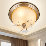 铁意 卧室灯温馨浪漫欧式复古美式吸顶灯玻璃餐厅灯水晶铁艺风格