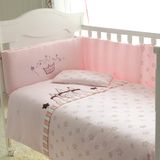 婴儿床品5件套贝乐堡婴儿床品梦幻城堡全棉环保安全床帏床围可洗