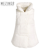 2015冬新品纯色保暖无袖中长款上衣 女装棉服MZ3202