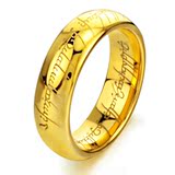 指环王至尊魔戒 男士黄金戒指 仿真高档个性镀金光面指环饰品礼物
