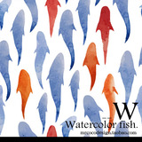水彩鱼群北欧风个性现代时尚创意墙面抽象小清新大鱼海棠装饰画