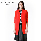 【专柜新品】ELLASSAY歌力思2016春红色简约廓型立领气质大衣外套