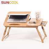 环保竹木制懒人电脑桌 床上用笔记本可折叠桌 床头书桌儿童小餐桌