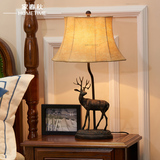 麋鹿卧室床头台灯美式乡村客厅书房装饰台灯欧式复古创意奢华台灯