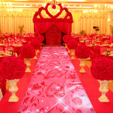 思泽 结婚庆红地毯一次性开业庆典婚宴用品步步有喜印花红色地毯