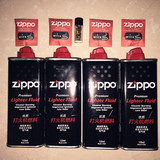 ZIPPO打火机油 煤油133ML*4+瓶装加粗火石一年口粮包邮