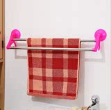 吸盘双杆毛巾架 超强吸力浴室毛巾挂钩架 卫生间墙面无痕毛巾架