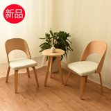 实木餐椅软包靠背休闲椅子简约奶茶店咖啡厅餐桌椅家用日式洽谈椅