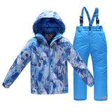 儿童滑雪服套装加厚防水保暖冬季外贸男童户外小中大童登山滑雪服