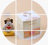 韩版卡通首饰盒木质饰品盒子收纳盒化妆盒带镜子儿童首饰盒公主