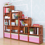 现代简易落地实木办公客厅组合书架书柜置物架木架创意储物柜