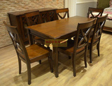 全实木进口白蜡木美式欧式乡村全实木餐桌餐椅1.45米1.6米小户型