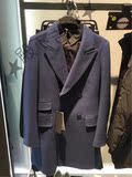 太平鸟男装B1AA54603 2015冬韩版修身蓝色大衣 正品代购 原价1980