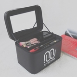 手提方形立体定型化妆箱大容量 带镜子 防水化妆品包收纳箱 包邮