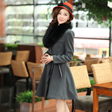 维沙曼中长款新款修身长袖稻草通勤女装秋季韩版纯色专柜毛呢外套
