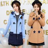 少女羊毛呢大衣2015学院风冬装青少年韩版学生中长款加厚毛呢外套