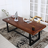 LOFT美式实木会议桌椅简约创意办公桌铁艺餐桌宜家工作台现代时尚